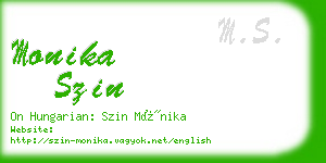 monika szin business card
